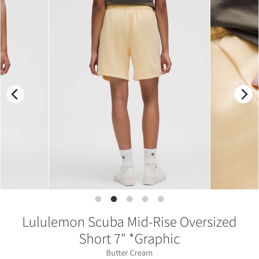 NEW with tags! Lululemon Scuba Mid-Rise Oversized Short 7"  Butter Cream XL - Picture 7 of 8
